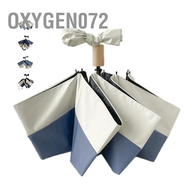 Oxygen072 Ô gấp Đăng nhập Kim loại Vải không thấm nước Chống tia cực tím Mục đích kép Dù che nắng Mưa cho Du lịch Mua sắm
