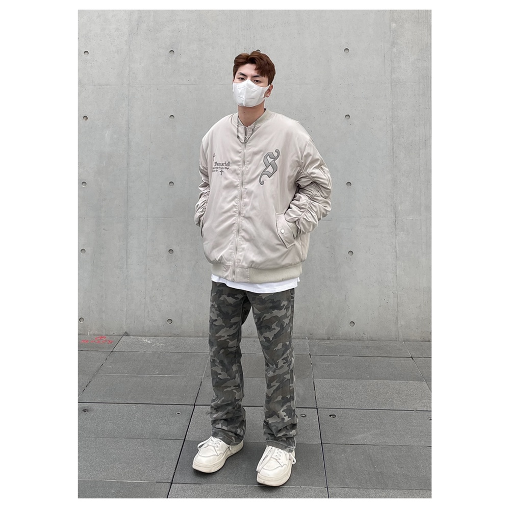 Quần Jean Họa Tiết Rằn Ri Dáng Suông Cá Tính Phong Cách Retro Mỹ Cho Nam