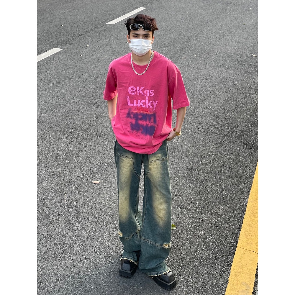 Quần Jeans Dài Rách Gối Thời Trang Dành Cho Nam