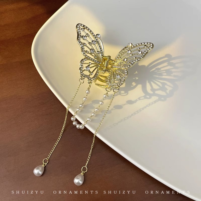 Kẹp Tóc Bướm Đính Ngọc Trai Sang Trọng Cho Nữ Mã 2023