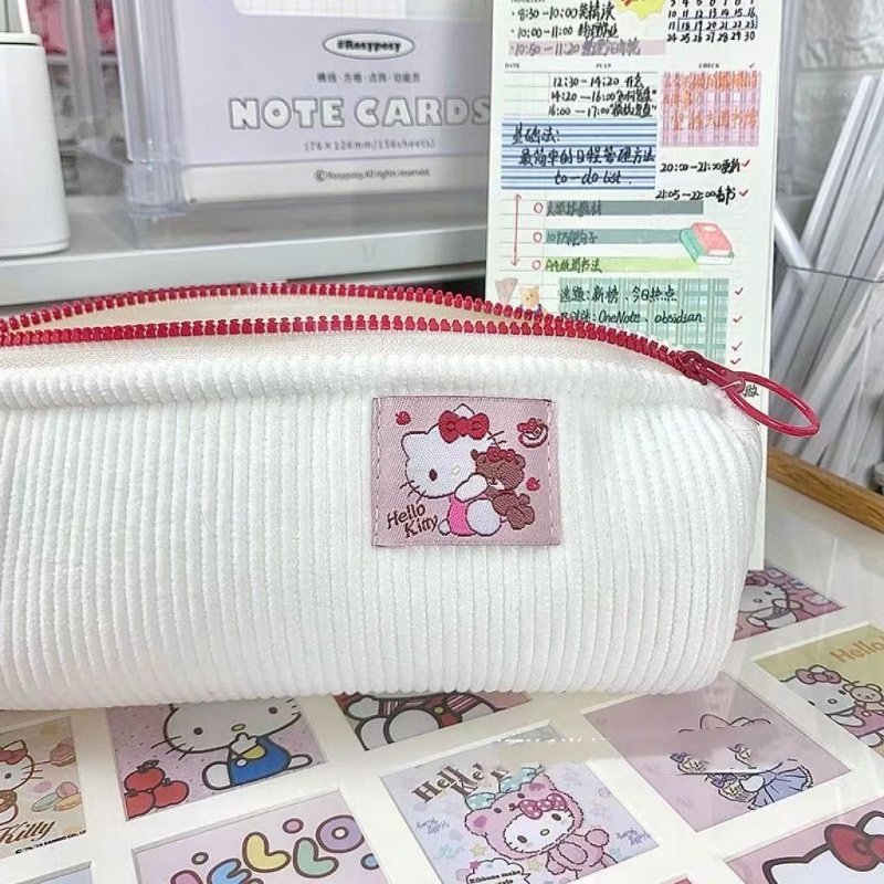 SANRIO Túi Đựng Bút Chì Họa Tiết Hoạt Hình Kuromi Mymelody Nhồi Bông Dễ Thương