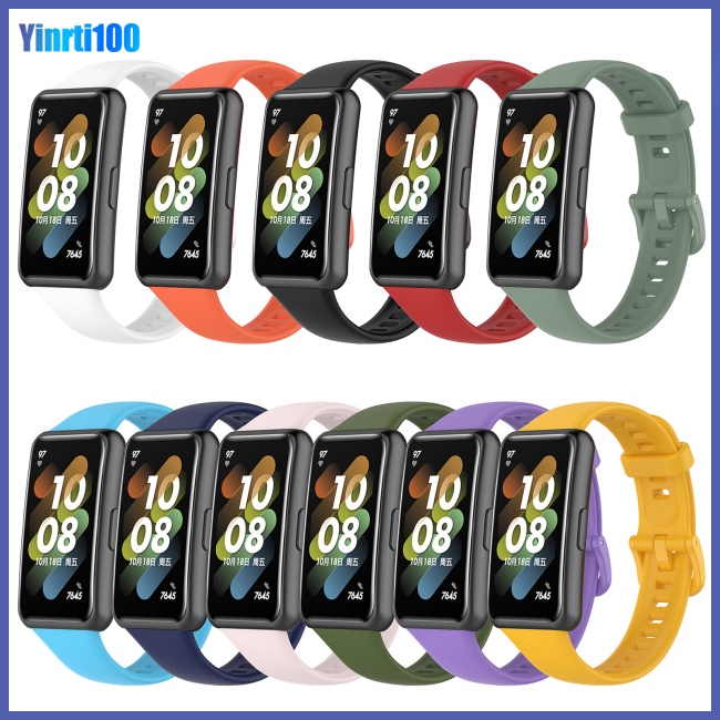 Dây Đeo Thay Thế Chất Liệu Silicon Màu Trơn Phong Cách Thể Thao Cho Huawei Band 7