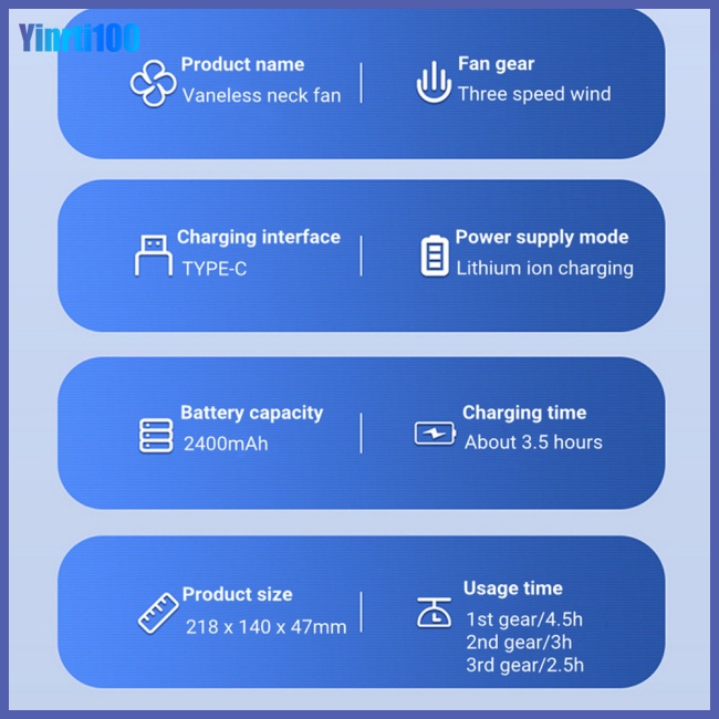 Quạt Đeo Cổ Không Gây Tiếng Ồn Có Thể Sạc Lại Bằng Cổng Usb A306