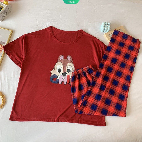 Bộ Đồ Ngủ Ngắn Tay Dáng Rộng In Hình Chuột Mickey Thời Trang Mùa Hè Hàng Mới Nhật Hàn Dành Cho Bạn Nữ