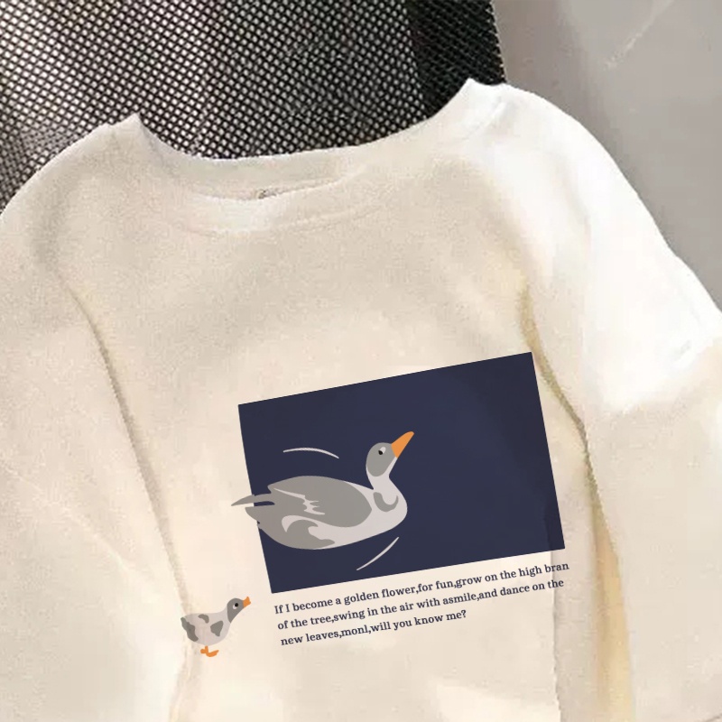 SUXI Áo Thun Tay Ngắn Cổ Tròn In Hình Phong Cách Vintage Dành Cho Nữ