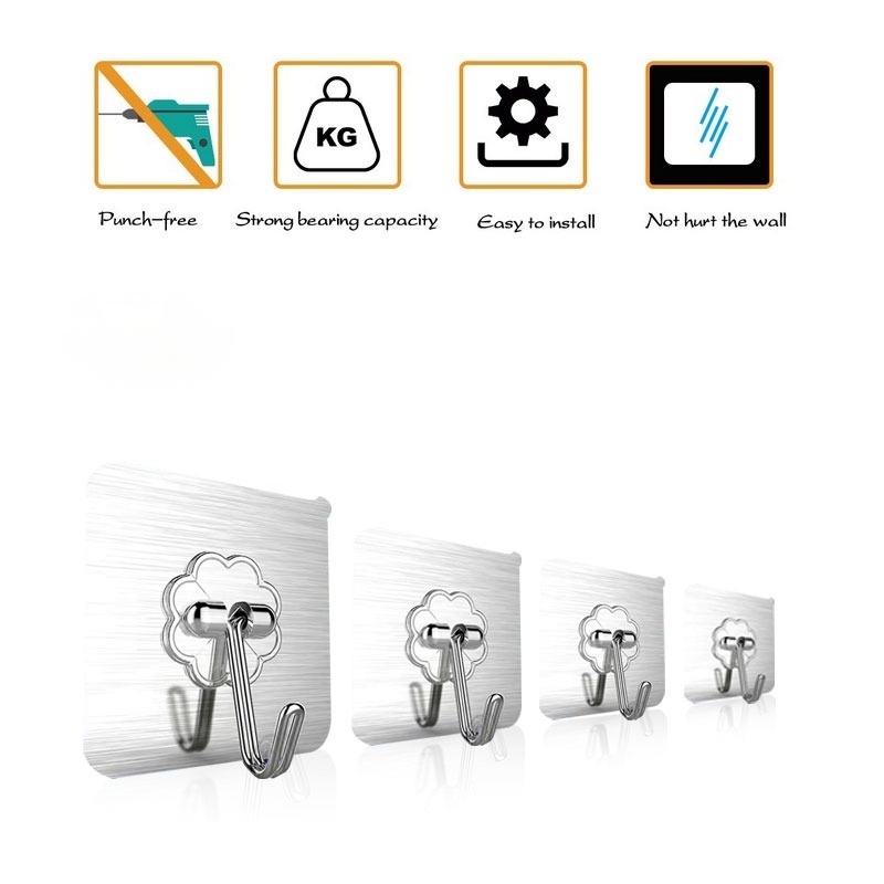 Set 4 Móc Treo Đồ Dán Tường Tiện Lợi