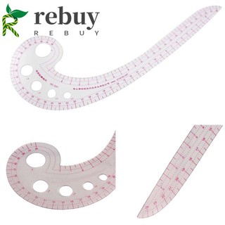REBUY Comma Shaped French Curve Ruler Clothing Spline Design Measure Ruler Transparent Pattern Making for Dressmaking Tailor Grading Long Plastic Practical Sewing Tool/Multicolor