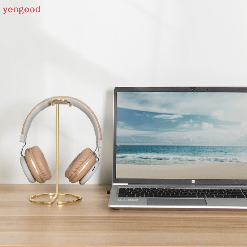 (YGD) Giá Đỡ Tai Nghe Bluetooth Không Dây Bằng Kim Loại Màu Vàng Kim Dễ Thương Hỗ Trợ Chơi Game Nón Bảo Hiểm