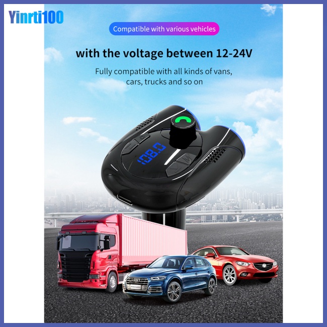 Máy Nghe Nhạc Mp3 Yinrti G68 Kết Nối Bluetooth 5.0 Kèm Sạc Điện Thoại Rảnh Tay Cổng Usb C Cho Xe Hơi
