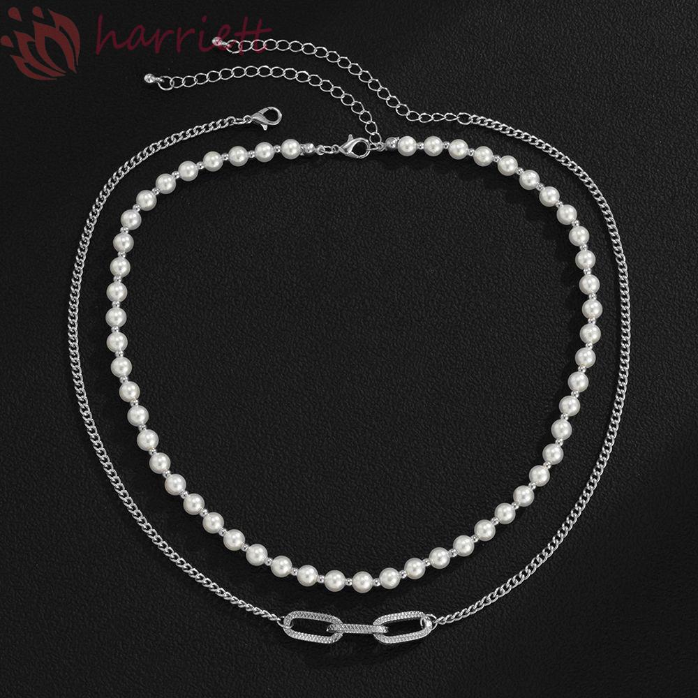 Vòng Cổ Choker Hai Lớp Bằng Kim Loại Phong Cách Hàn Quốc Thời Trang Tinh Tế Có Thể Điều Chỉnh