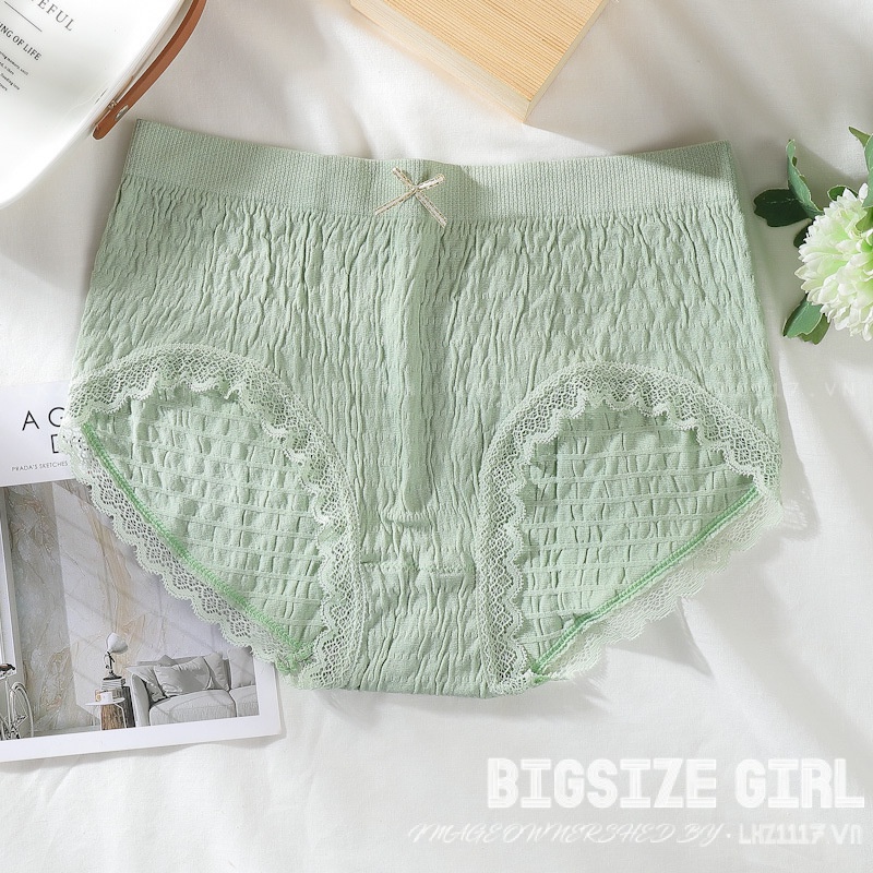 Quần lót nữ cotton vải mềm viền ren Bigsize quần chip nữ dễ thương  70kg 80kg 100kg thoáng khí Kháng Khuẩn hút mồ hôi co giãn 4 chiều cao cấp