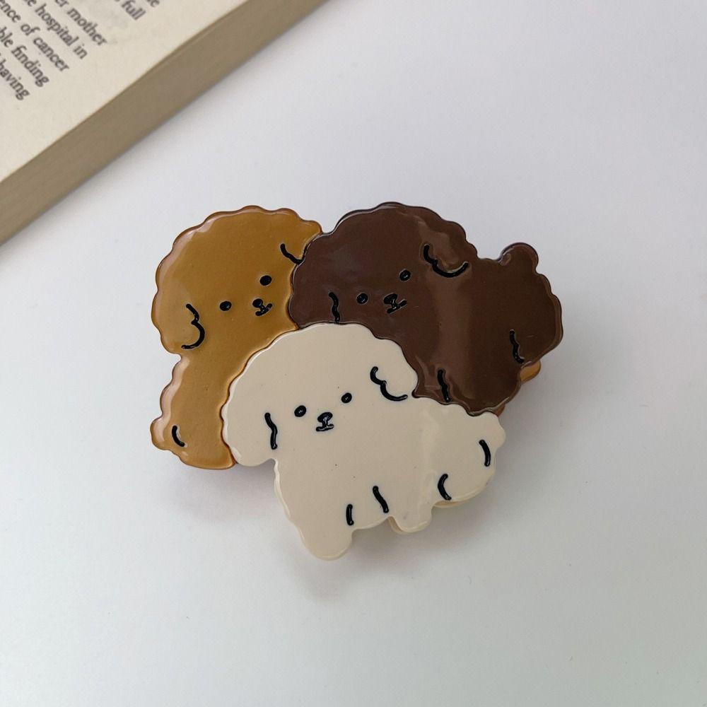 OCEANMAP Kẹp Tóc Móng Vuốt Thú Cưng Dày Dặn In Chữ Acetate Dễ Thương Cho Nữ