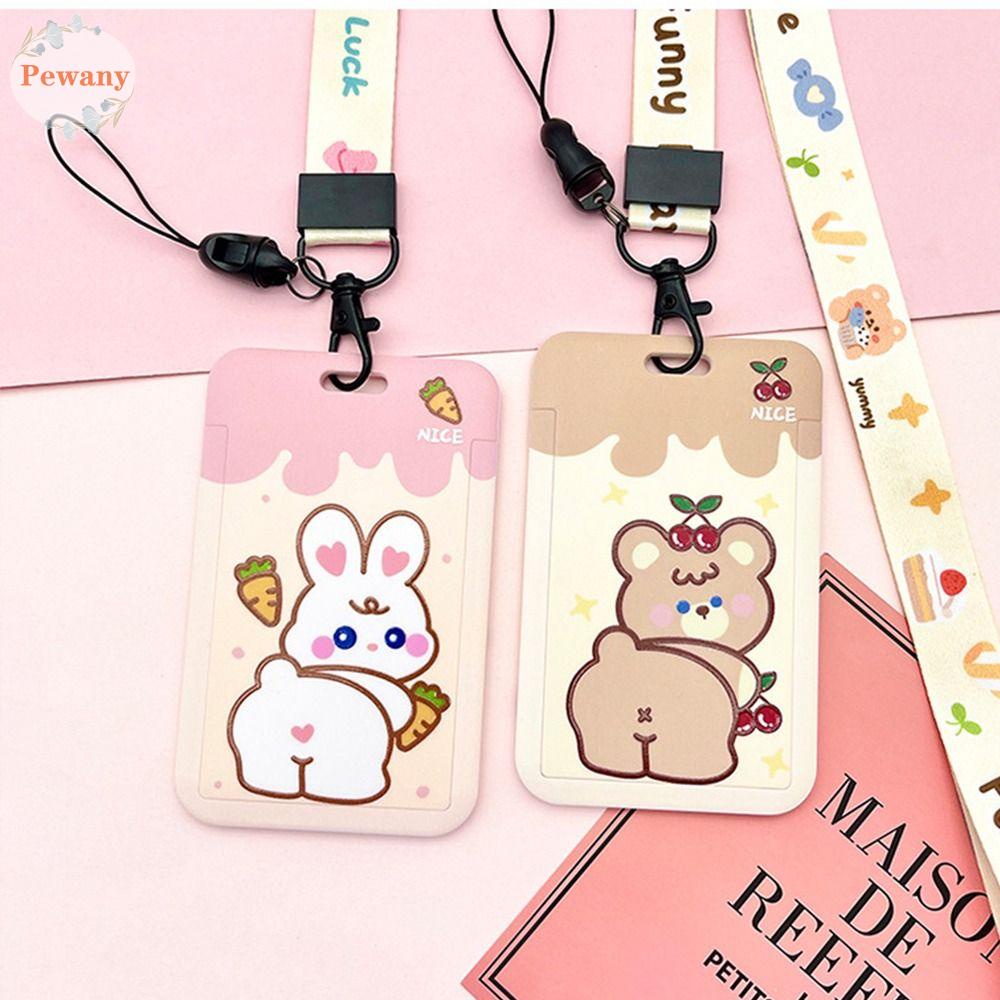 Vỏ Bọc Thẻ Xe Buýt Kèm Móc Khóa Hình Thỏ / Gấu Dễ Thương