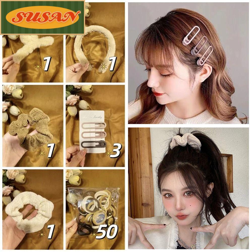 Bộ 57 Phụ Kiện Kẹp Tóc Màu Cà Phê Sữa 57 * Làm Đẹp Cho Nữ