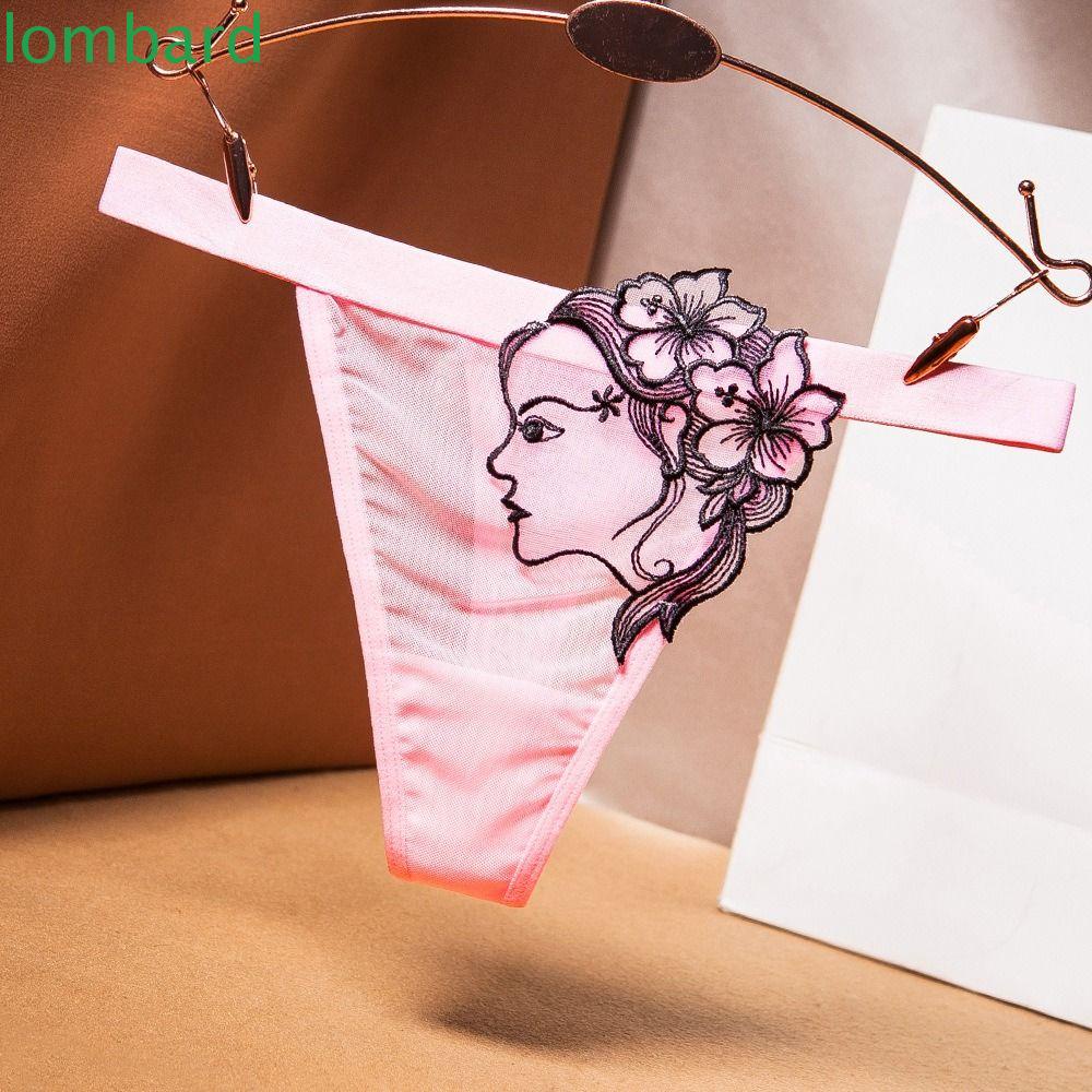 Quần Lót Mềm Mại Thoáng Khí Lưng Thấp Không Đường May Thêu Họa Tiết Xinh Xắn Cho Bạn Gái