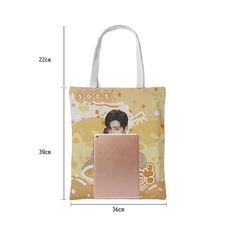 Túi vải Họa Tiết Gấu Dâu Tây 36x39cm Phong Cách Hàn Quốc