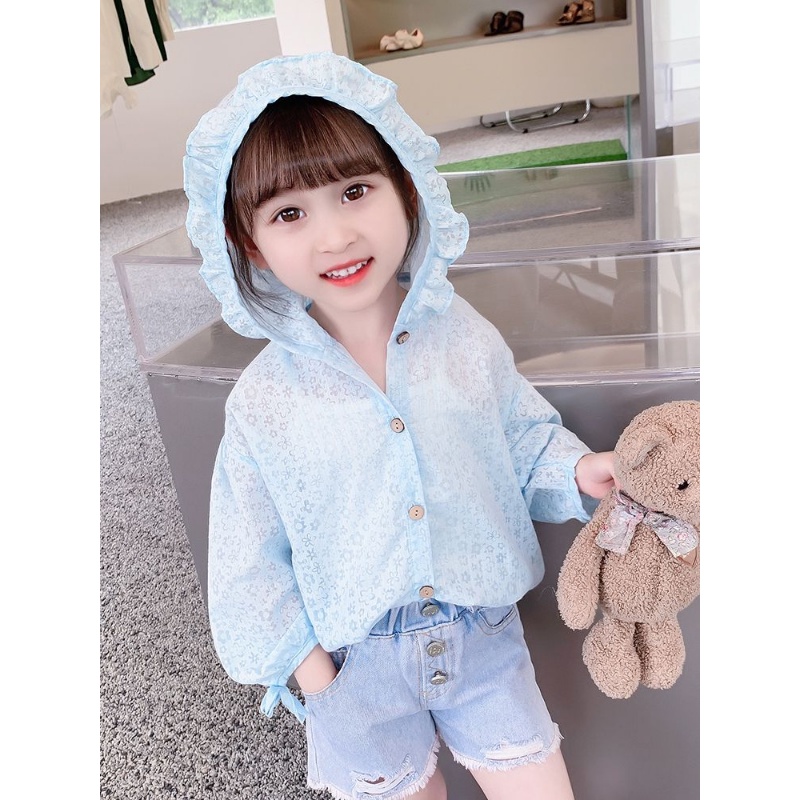 Áo Khoác Chống Nắng Mỏng Thoáng Khí Thời Trang Mùa Hè Cho Bé Gái