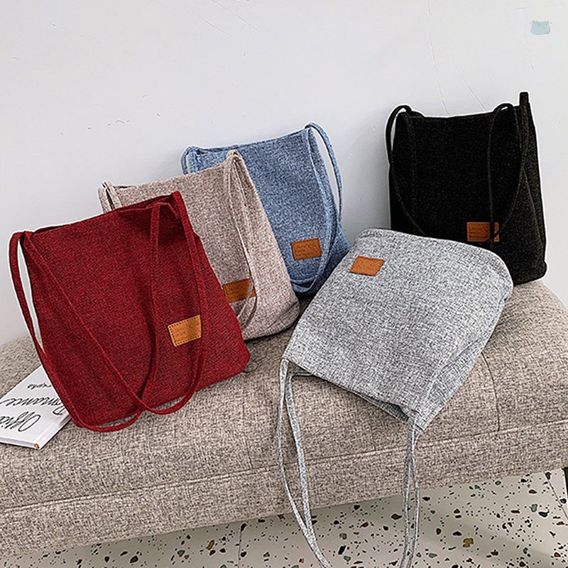 1 Túi Xách Vải Lanh Cỡ Lớn b7w