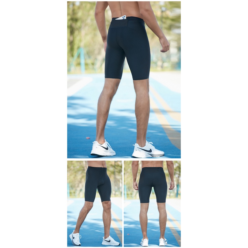 Quần Legging Nam Màu Trơn Độ Co Giãn Cao Khô Nhanh Dùng Để Tập Yoga / Chạy Bộ / Thể Thao