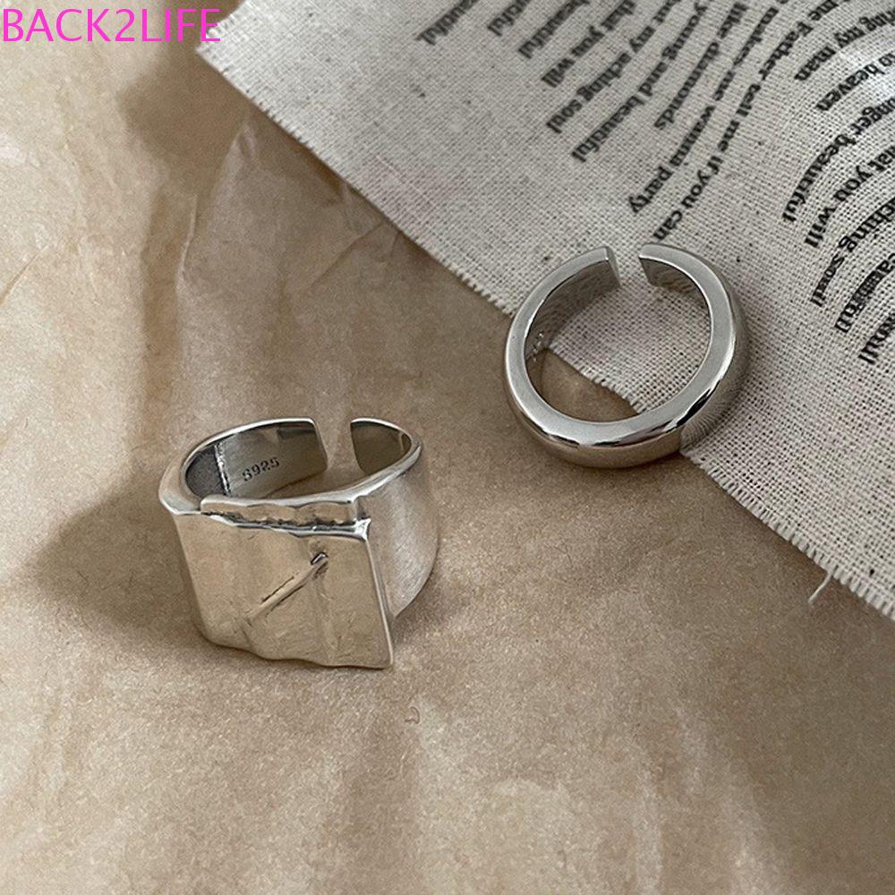 Nhẫn 2 Lớp Mặt Hình Học Thời Trang Phong Cách Vintage Cho Nữ