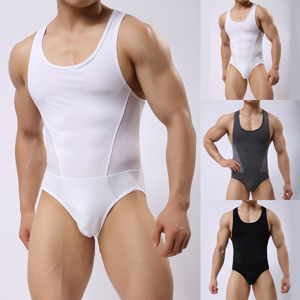 Mới Nhất Bộ Áo Liền Quần Lót Nam Jockstrap Vest Leotard Cắt Cao