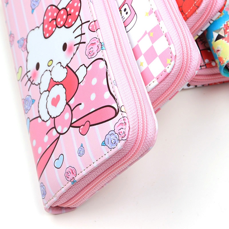 Ví Khóa Kéo Nhiều Ngăn Họa Tiết Hoạt Hình Hello Kitty Zero Đáng Yêu Dành Cho Nữ
