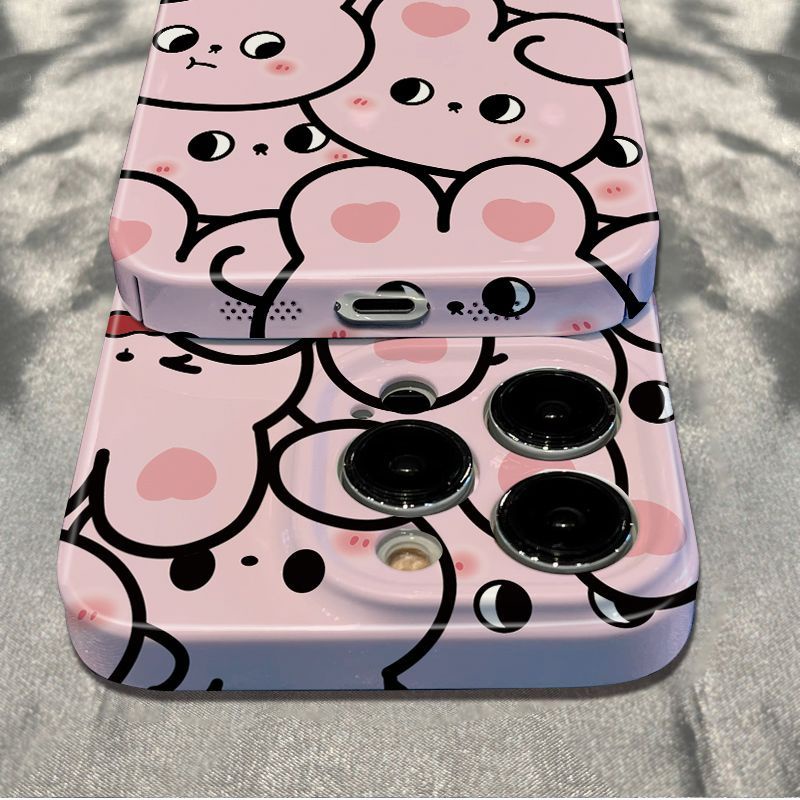 Ốp Điện Thoại Mềm Chống Sốc In Hình Thỏ Hồng Cho Iphone 12 6In 14Pro 13 11 78