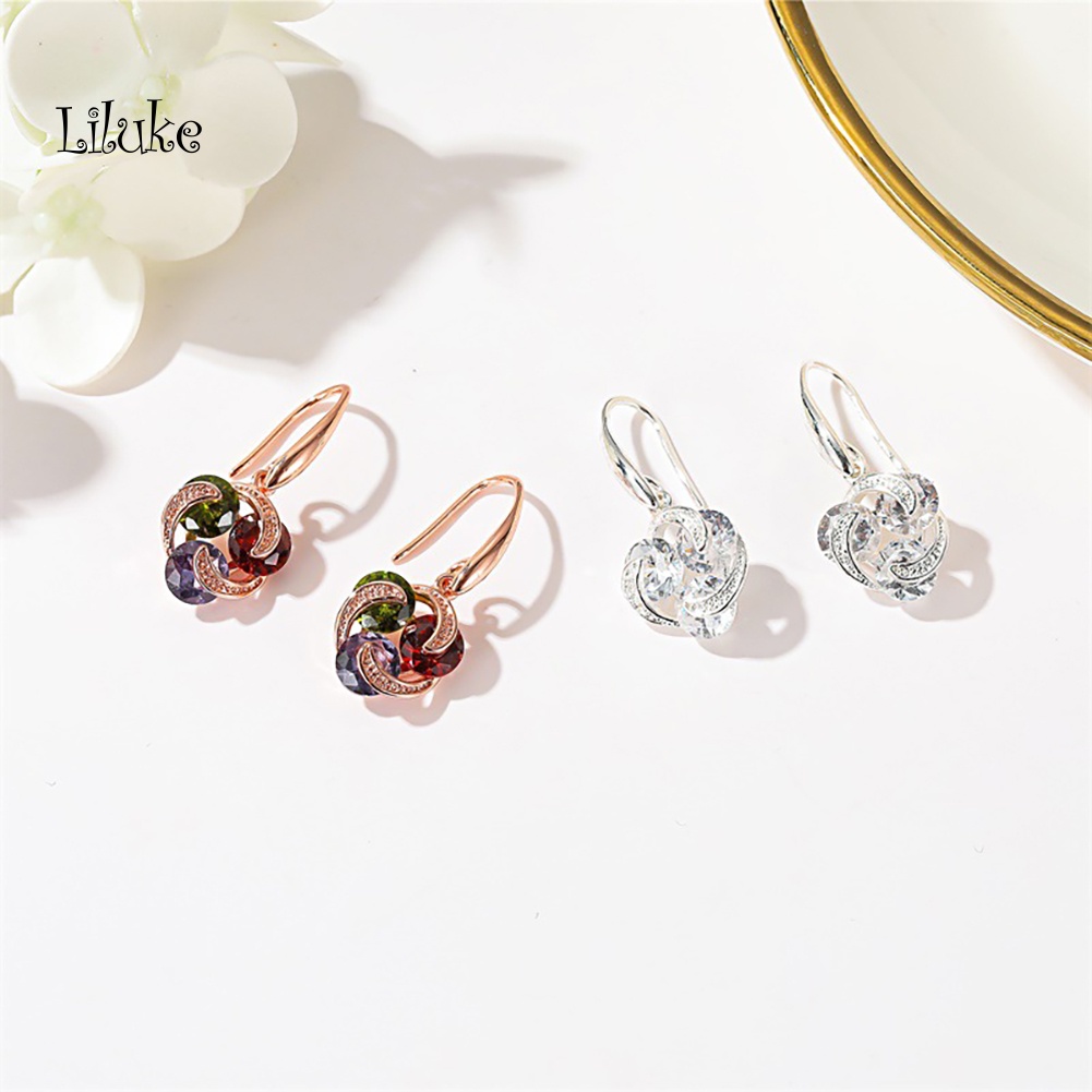 Đôi Khuyên Tai HìNh CốI Xay Gió ĐíNh Zirconia NhiềU MàU ThờI Trang Cho Nữ