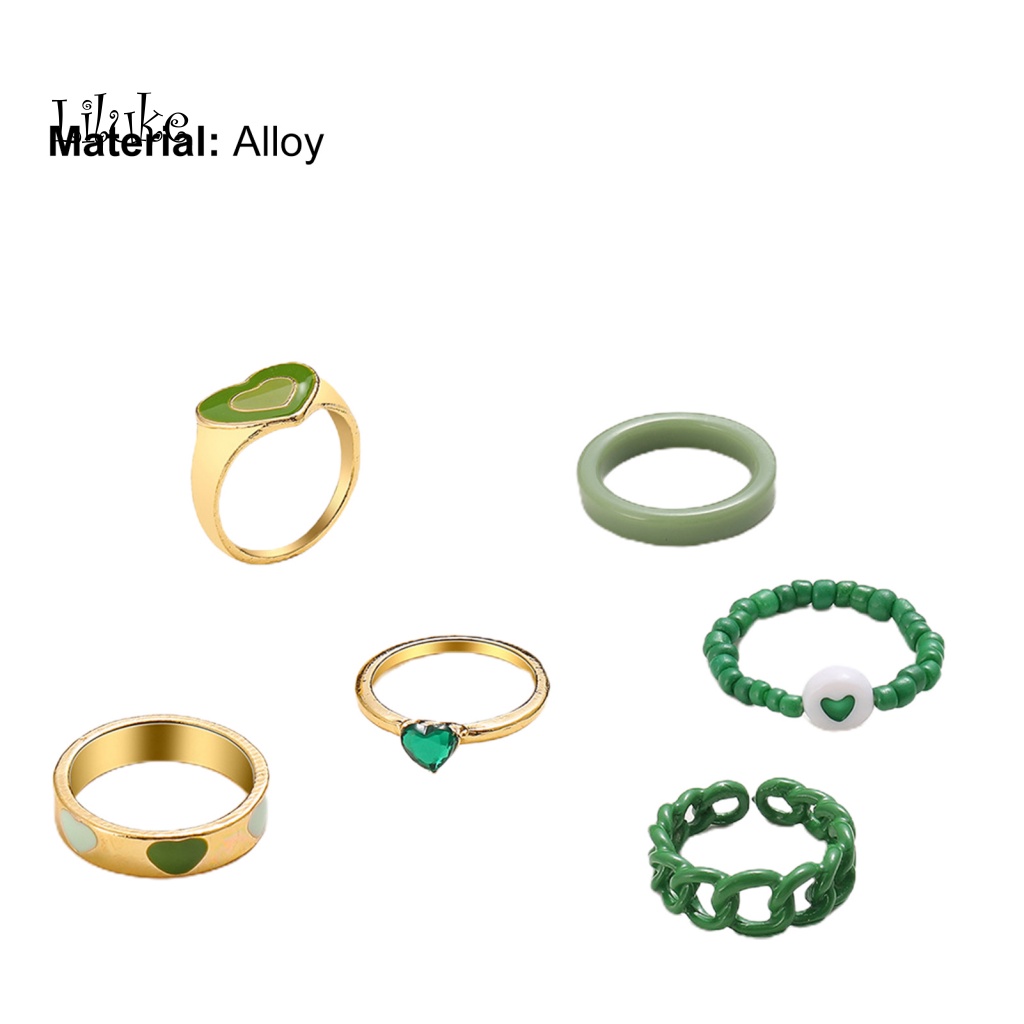 1 Bộ Nhẫn Đeo Khớp Ngón Tay Họa Tiết Trái Tim Tinh Tế Thời Trang Cho Nữ