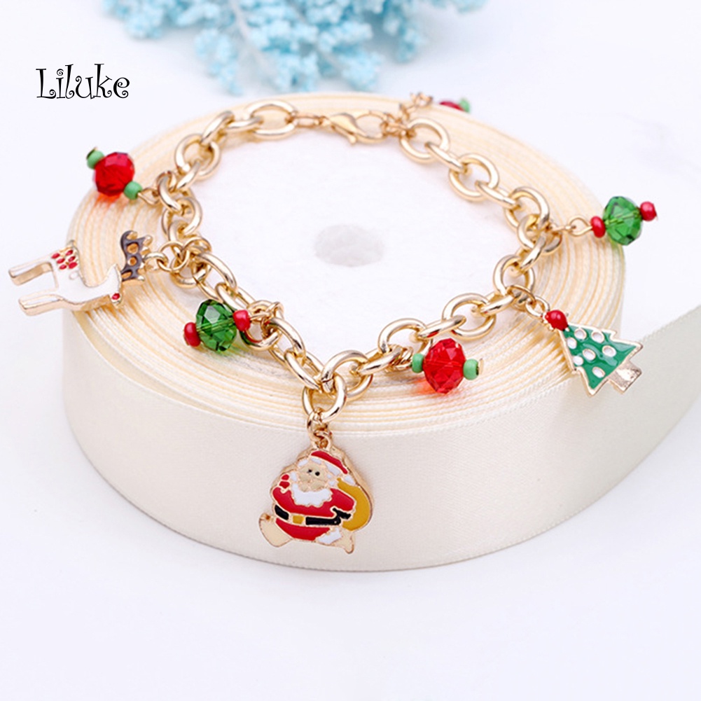 Vòng Tay Hợp Kim Trang Trí Mặt Hình Ông Già Noel Xinh Xắn Cho Nữ