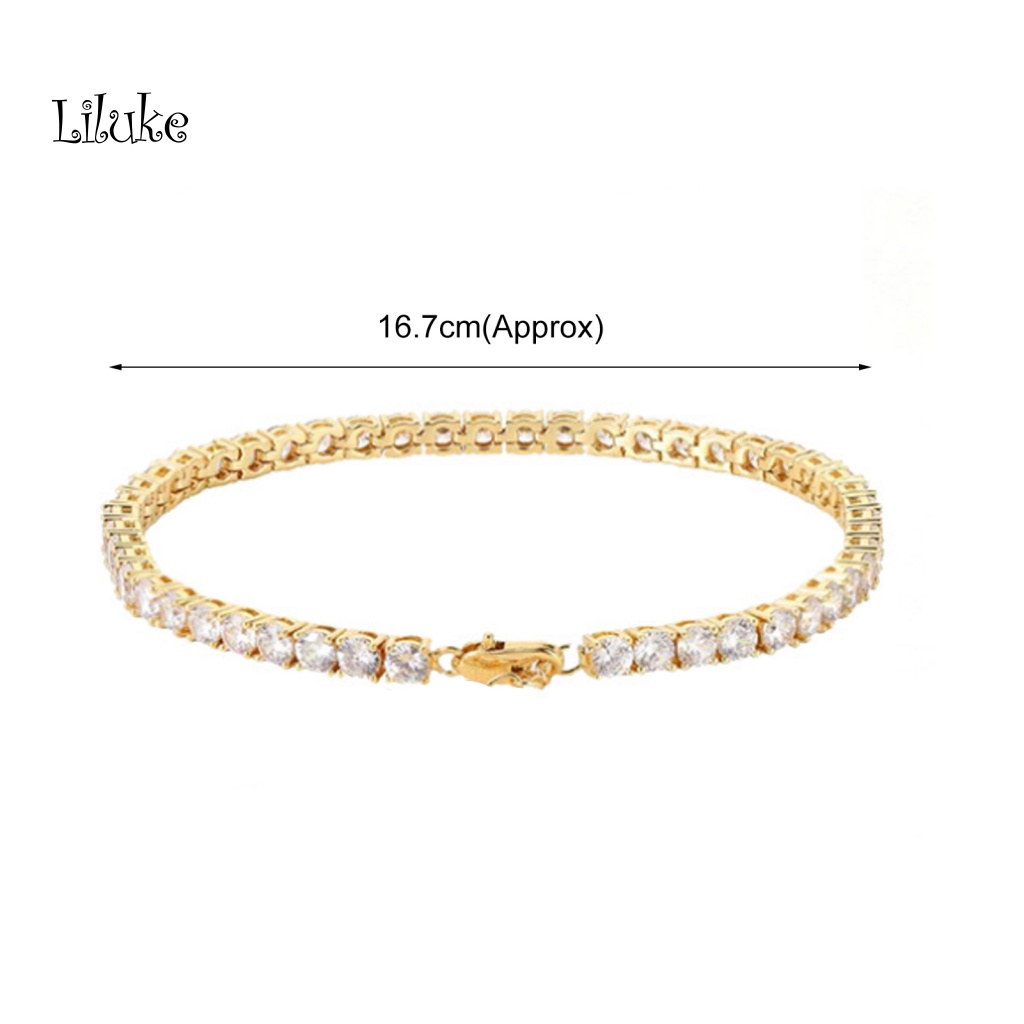 Vòng Tay Hợp Kim Mạ Vàng Trang Trí Đá Zirconia Thời Trang Cho Nữ