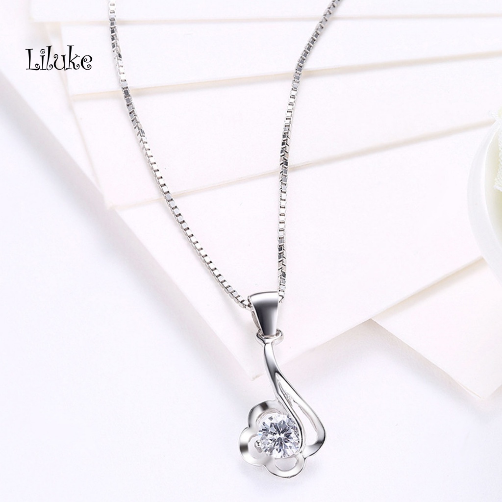 Vòng cổ Mạ Bạc 925 Trang Trí Hoa Đính Đá Dễ Thương Cho Nữ