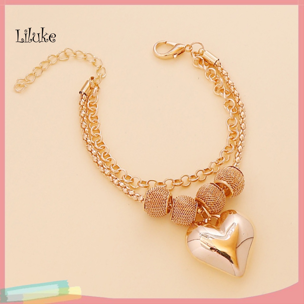 Vòng cổ Hợp Kim Nhiều Lớp Trang Trí Trái Tim Xinh Xắn Cho Nữ