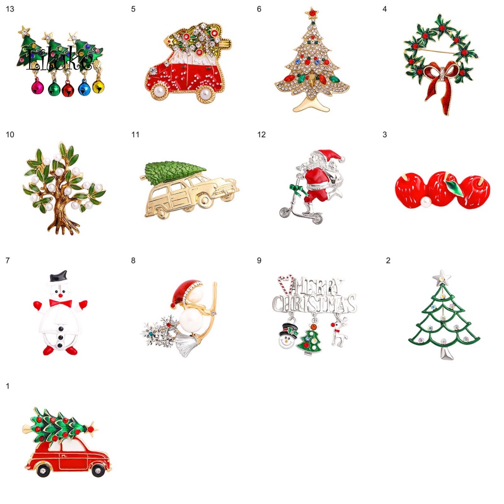 Ghim Cài Áo Hình Cây Thông Giáng Sinh Đính Đá Độc Đáo Cá Tính
