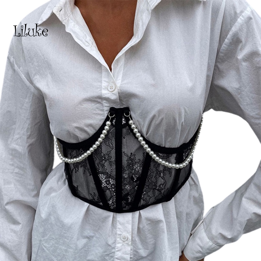 Đai Nịt Bụng Corset Phối Ren Quyến Rũ Cho Nữ