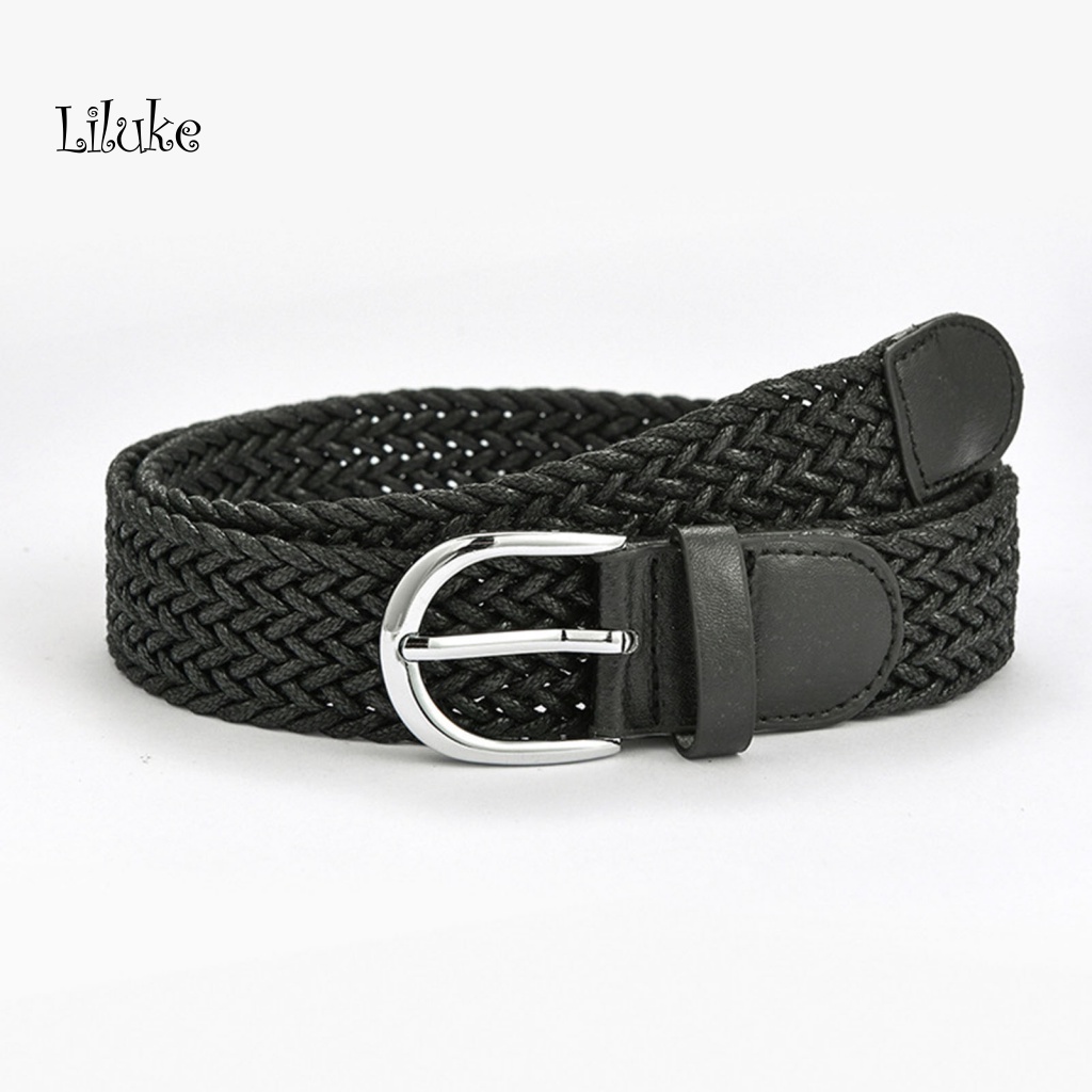 Thắt Lưng Dây Bện Màu Trơn Đính Ngọc Trai Giả Chống Gãy Xước Cá Tính Cho Nam Nữ