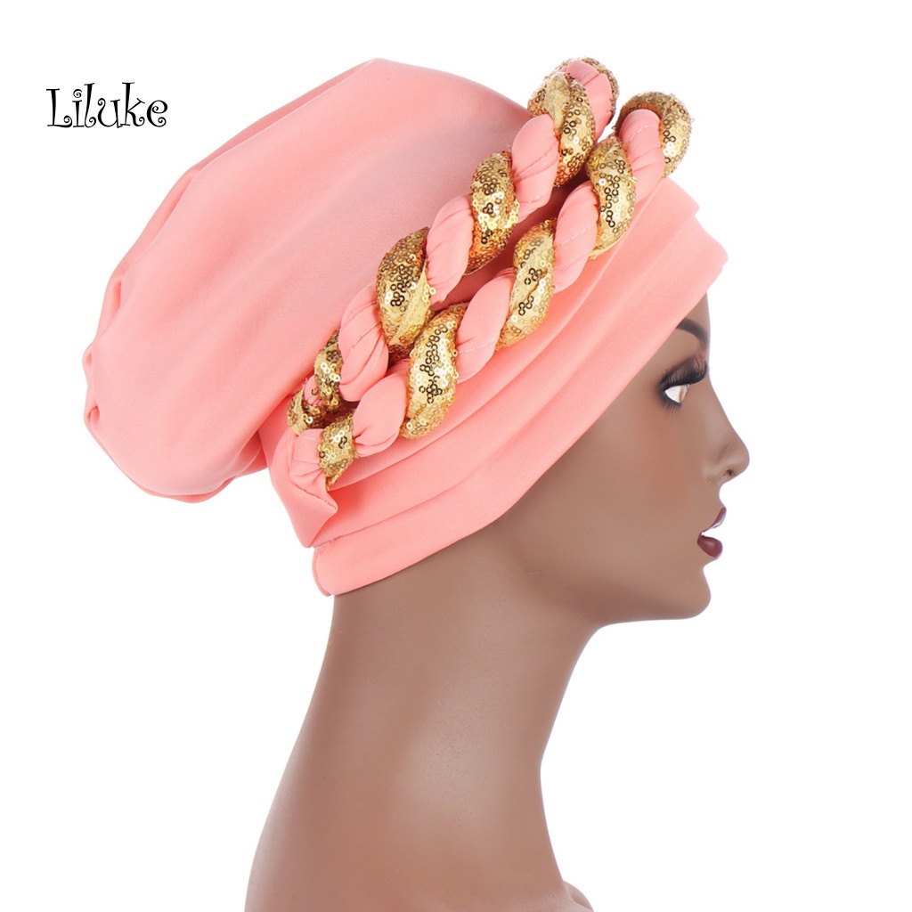 Mũ Trùm Đầu Mềm Mại Nhiều Lớp Trang Trí Kim Sa Cho Nữ