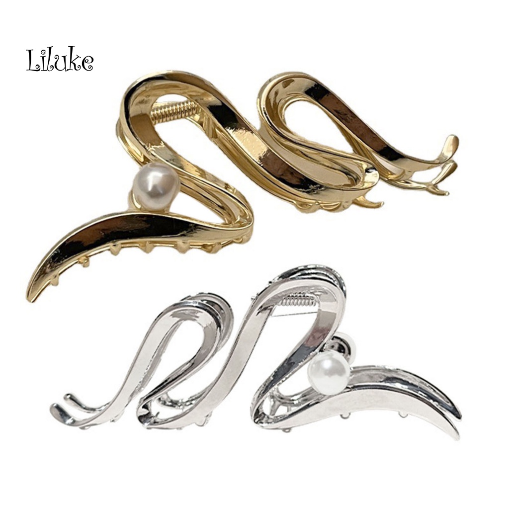 Lk Kẹp Tóc Càng Cua Đính Ngọc Trai Giả Trơn Mịn Trang Trí Tóc Phong Cách Hòn Đảo Cao Cấp Dành Cho Nữ