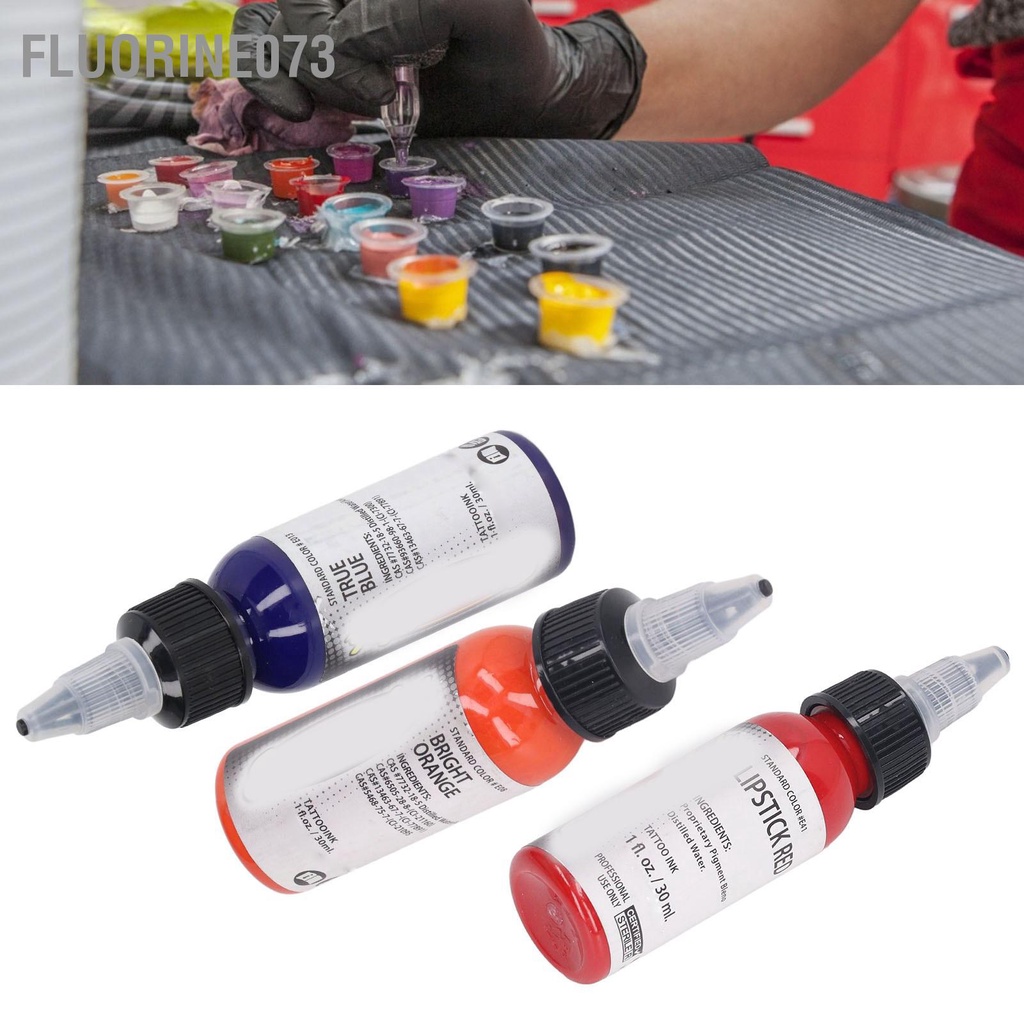 Fluorine073 30ml Mực xăm có nồng độ cao Sắc tố hình nhiều màu cho da thực hành