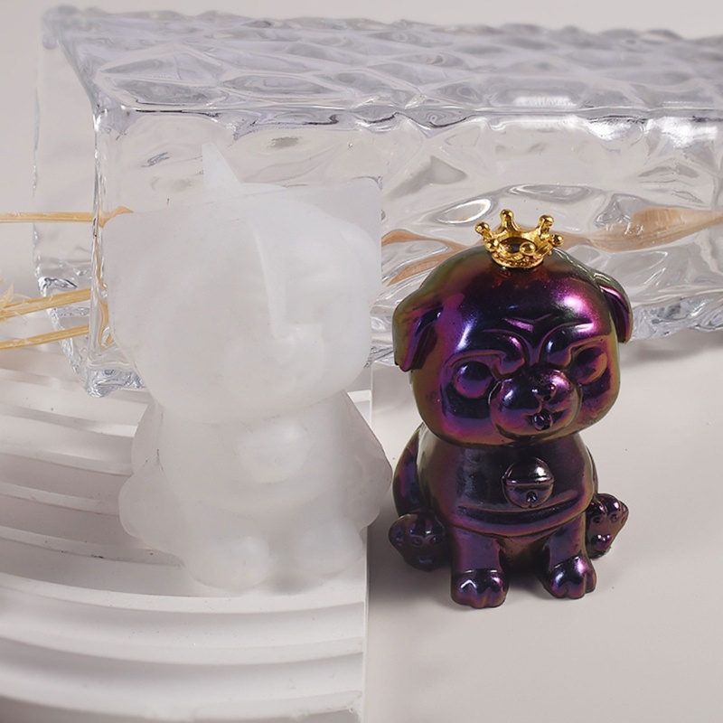 Khuôn Silicone Tạo Hình Làm Nến Sáp Nến Hình Chú Cún 3D DIY