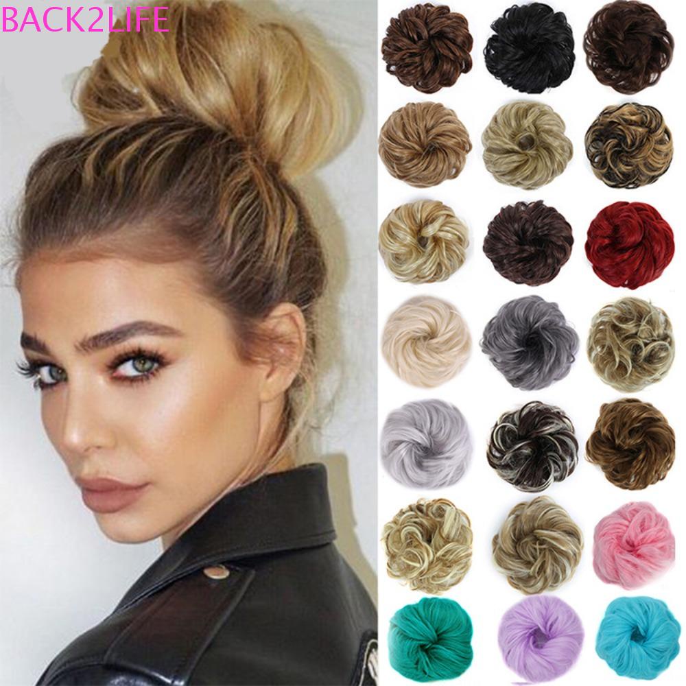 Búi Tóc Giả 2 Sợi Màu Hồng Tự Nhiên Hóa Trang Cho Nữ