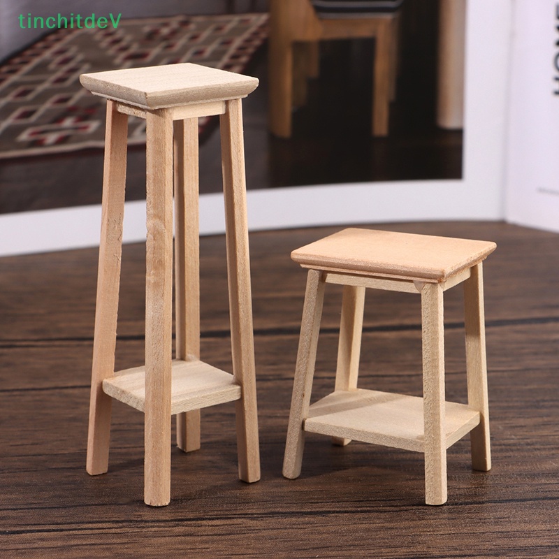 [TinchitdeV] Ghế Đẩu Cao Trưng Bày Trang Trí Nhà Búp Bê Thu Nhỏ 1: 12