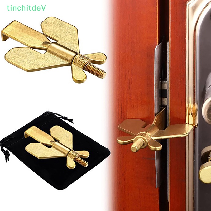 Khóa Cửa Du Lịch Bằng Thiếc An Toàn Tiện Dụng | Dụng Cụ Chặn Khóa Cửa Chịu Tải Nặng Chất Lượng Cao | Chốt Khóa Cửa An Toàn Cho Nhà Ở / Khách Sạn