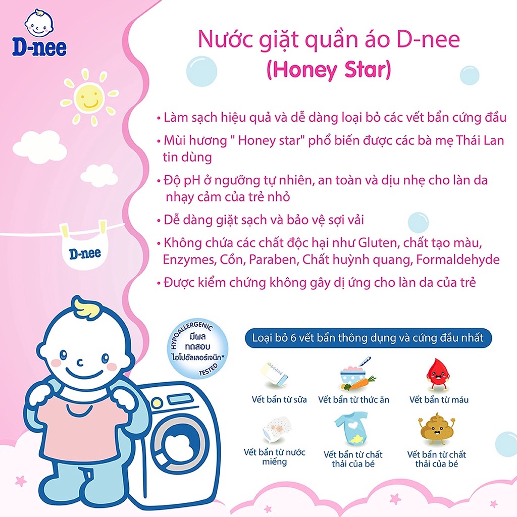 Dung Dịch Giặt Quần Áo Cho Bé D-Nee - Chai 960ml  ...