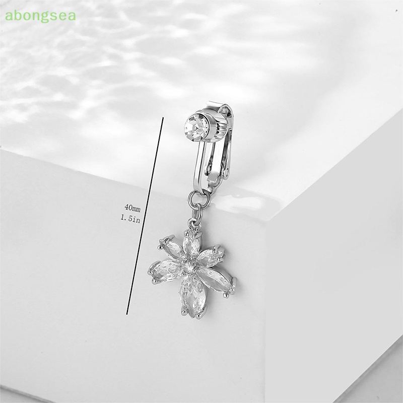 Khuyên Rốn Đính Đá Zircon Giả Bằng Thép Thời Trang Quyến Rũ Không Cần Khoan Lỗ Cho Nữ