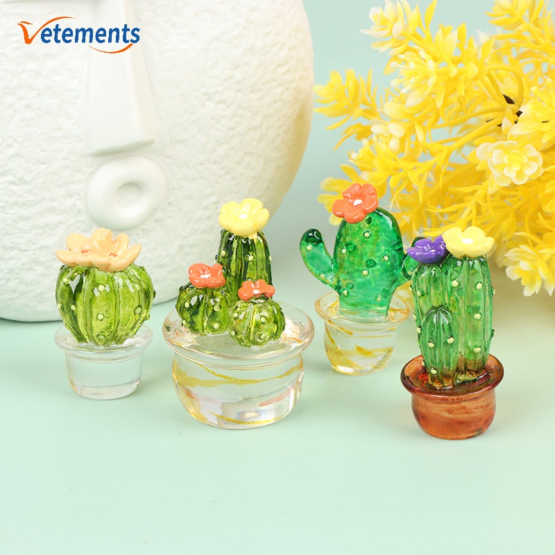Đồ trang trí Cây Xương Rồng / Cây Mọng Nước Mini Bằng Nhựa Resin Trong Suốt Trang Trí Tiểu C