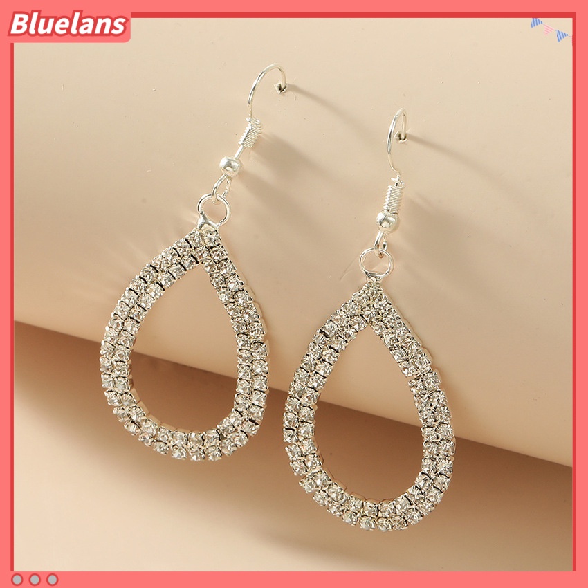 Bông Tai Hai Hàng Đính Kim Cương Toàn Diện Thời Trang