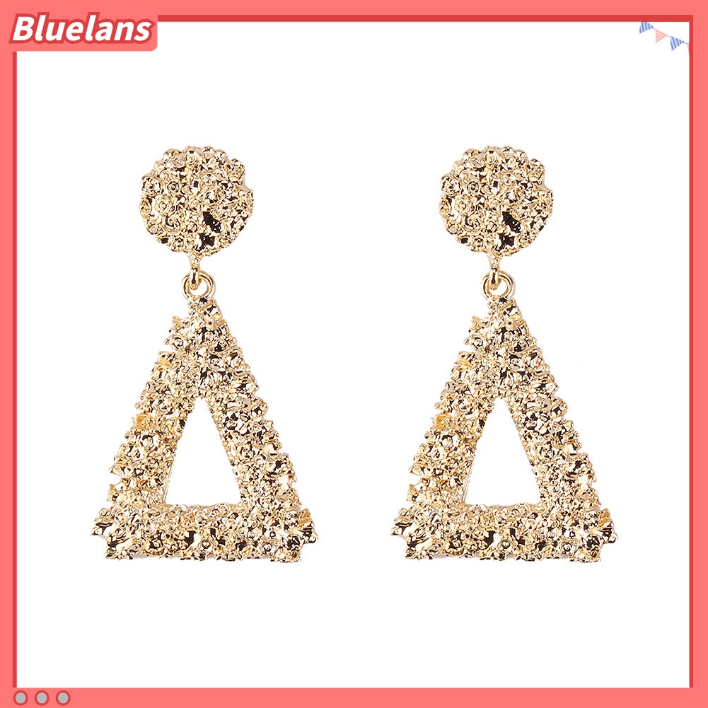 [BLS] Bông Tai Kim Loại Hình Tam Giác Rỗng Cá Tính Thời Thượng Phong Cách Âu Mỹ