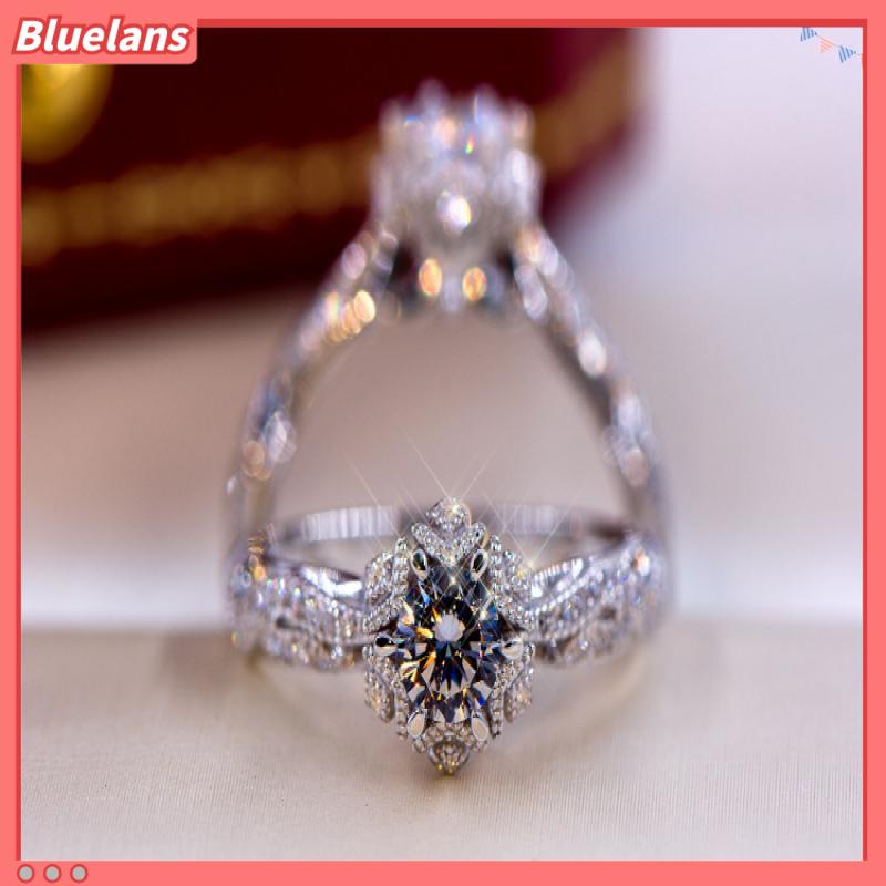 Nhẫn Đính Hôn Zhenrong Đính Đá Zircon Giả Hình Hoa Và Ngôi Sao 1 Carat Phong Cách Âu Mỹ