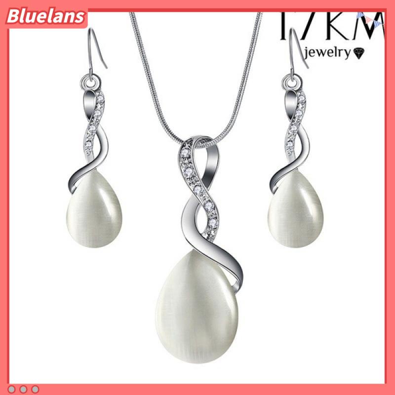 Set Vòng cổ Và Đôi Khuyên Tai Hình Giọt Nước Thời Trang Dành Cho Nữ